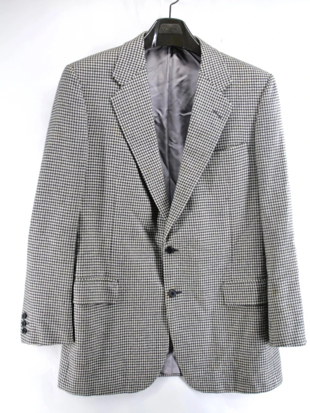 Vintage H. HUNTSMAN & SONS Houndstooth Blazer 42R Made in England Suit Jacket